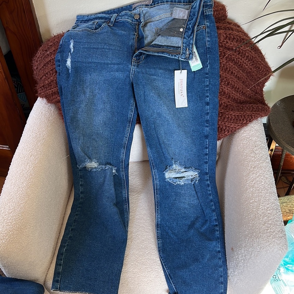 Marcella High Rise Distressed Straight Jean - Picture 2 of 4